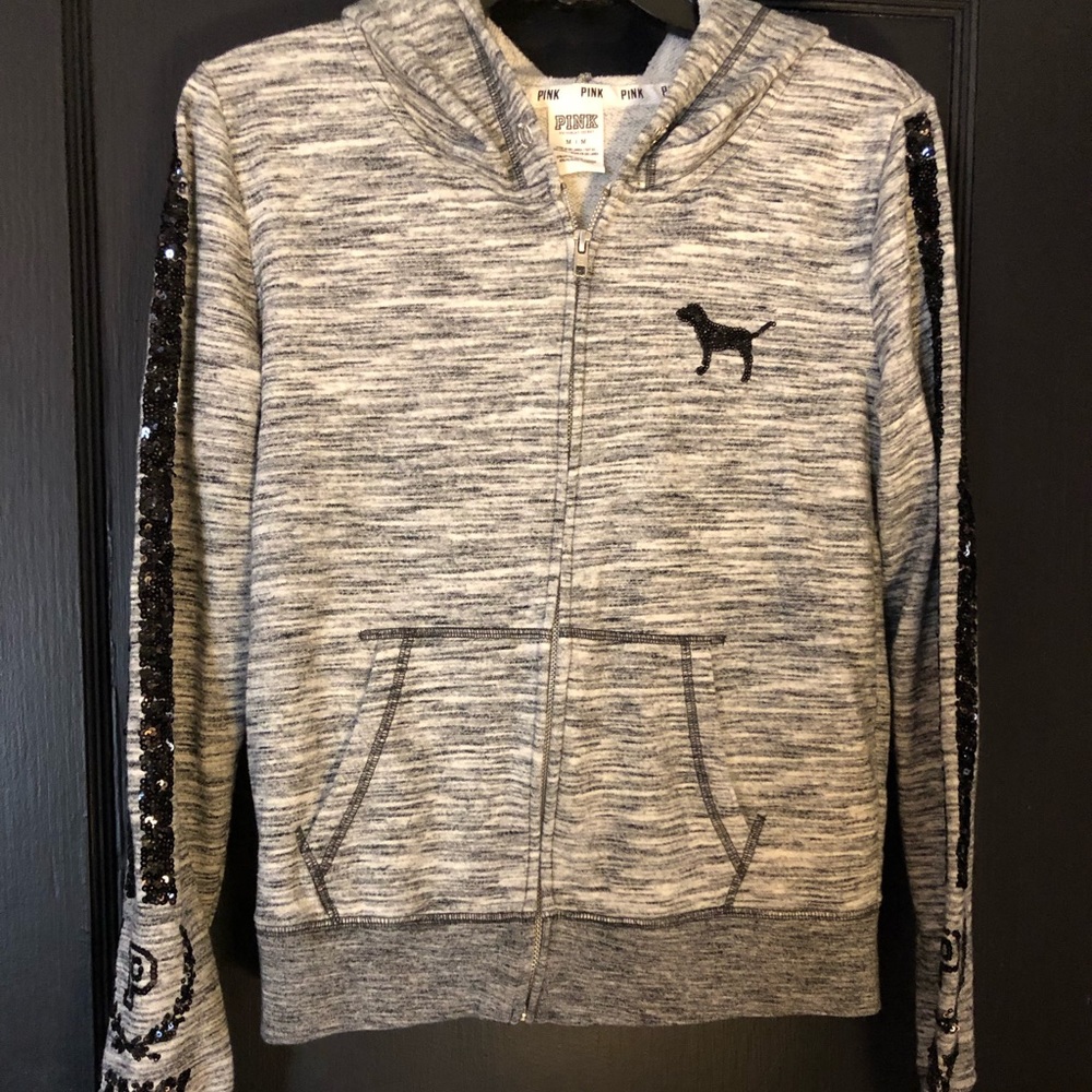 PINK sequin hoodie